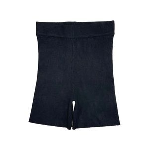 Bobbles & Lace Ribbed Biker Shorts Women’s Small Black Beige Botany NWT‎